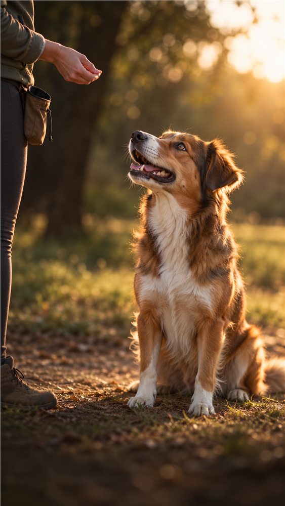 A dog enjoying time outdoors with their person